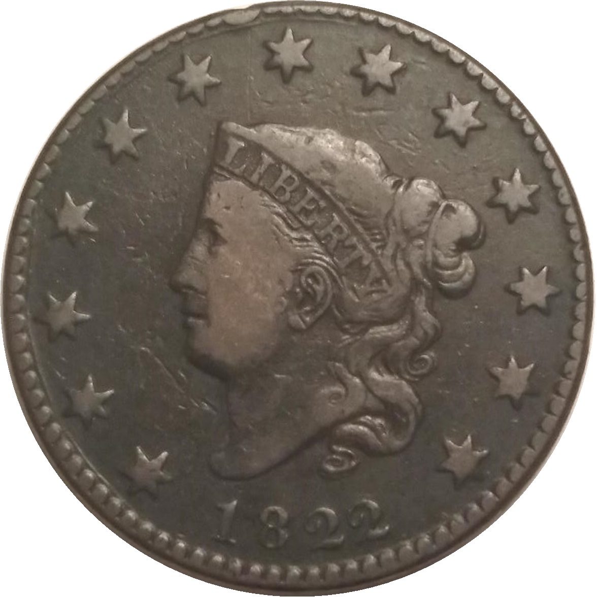 1822-1c-Coronet-Large-Cent